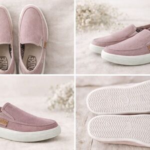 NWOT Hey Dude Sunapee Craft Blush Pink/Lilac Slip-On Canvas Sneakers